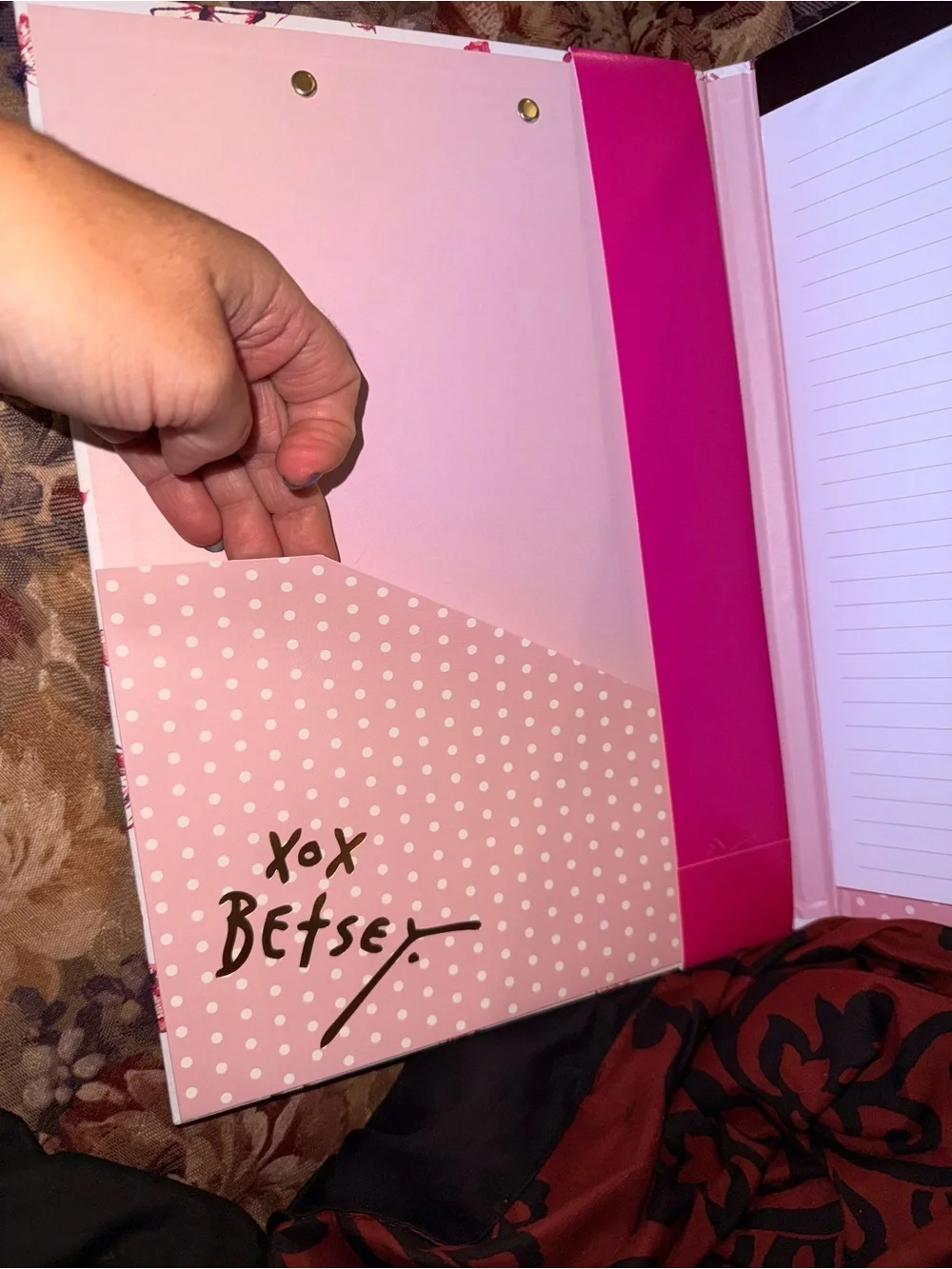 🦋NEW~BETSEY JOHNSON Premium Butterfly Padfolio w/Clipboard, Notebook, & Gold Pen
